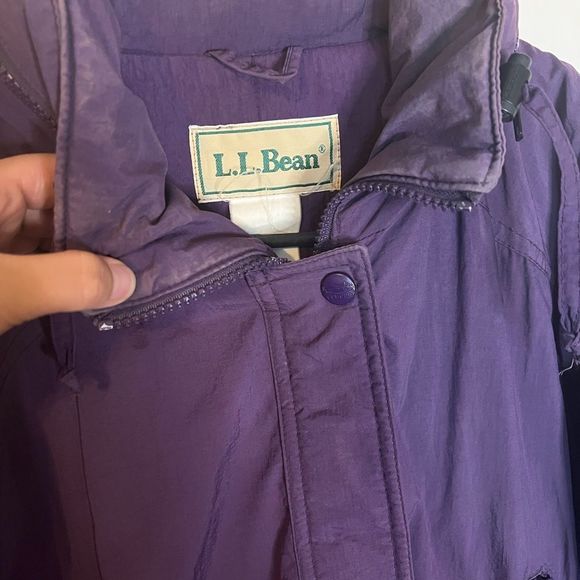 Vintage L.L. Bean Purple Winter Jacket with Retractable Hood - Picture 3 of 9